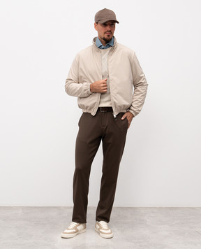 Canali Коричневі штани з вовни на шнурку AS04998U1659