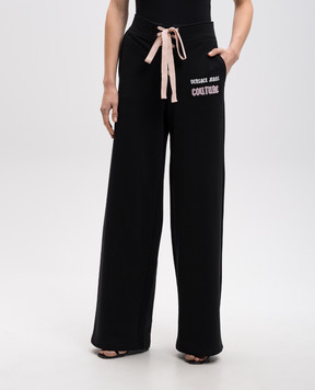Versace Jeans Couture Черные спортивные брюки с логотипом со шнуровкой 77HAA325F0010