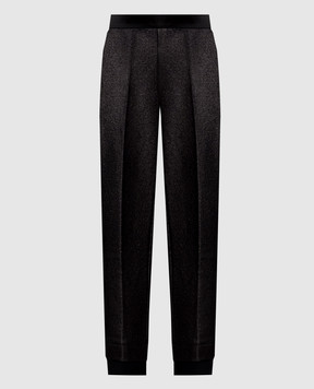Cedric Charlier Черные брюки из шерсти A03049028