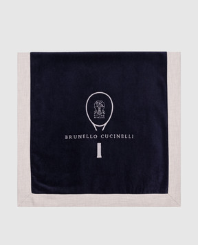 Brunello Cucinelli Синее полотенце с вышивкой логотип логотип ML925TN67T