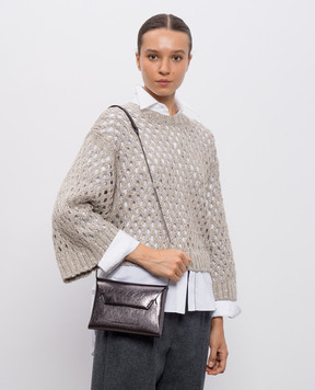 Brunello Cucinelli Серый кожаный клатч Duo MWDED2722