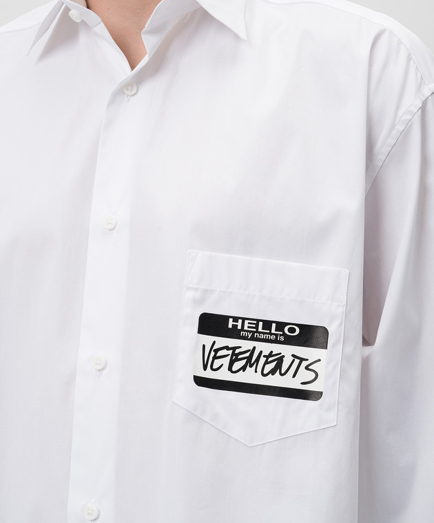 Vetements Белая рубашка с логотипом UA65SH560Wm изображение 5