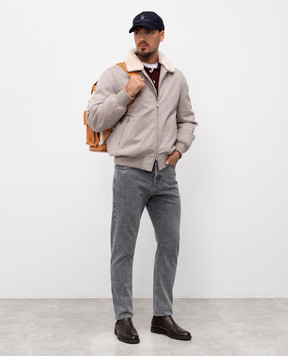 Brunello Cucinelli Сірі джинси з патчем логотипа M234PX1290