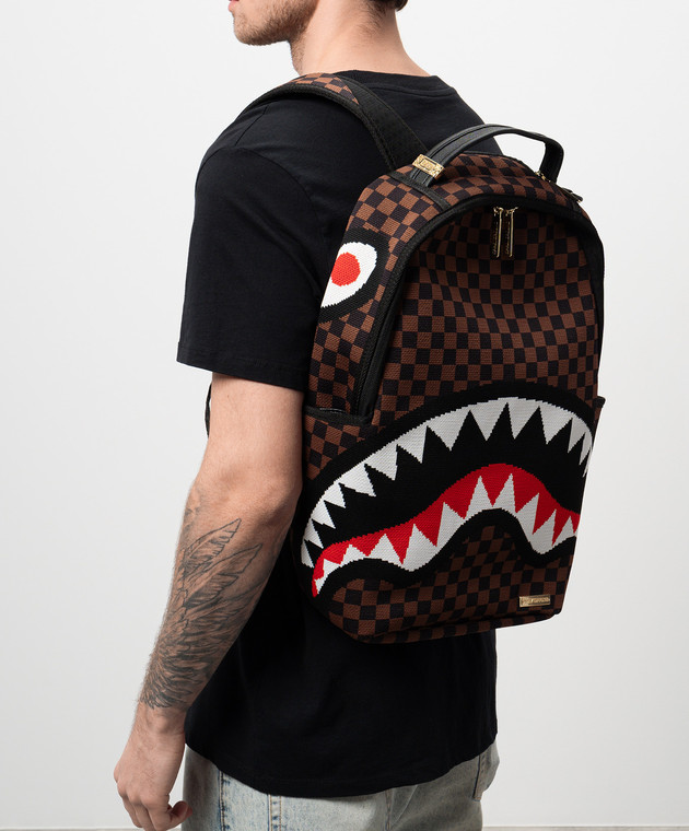 Sprayground - Дитячий коричневий рюкзак Sharks In Paris