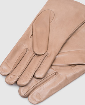 Sermoneta Gloves Бежевые кожаные перчатки с кашемиром 304