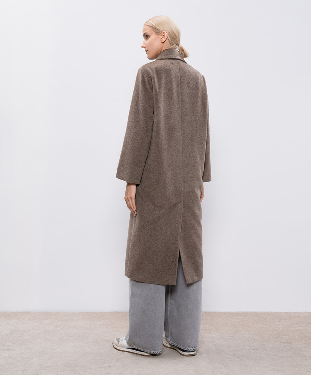 Max Mara Weekend - Коричневое двубортное пальто ZUFOLO с шерстью