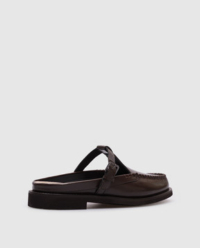 Brunello Cucinelli Коричневые кожаные мюли MZVNG2868