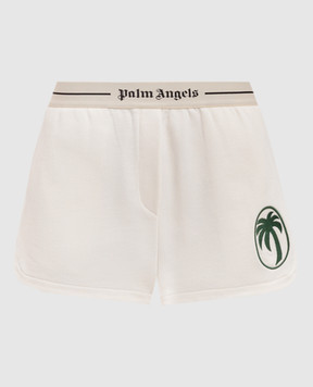Palm Angels Білі шорти з вишивкою емблеми  Palm Overlogo PWCI014S25FLE001