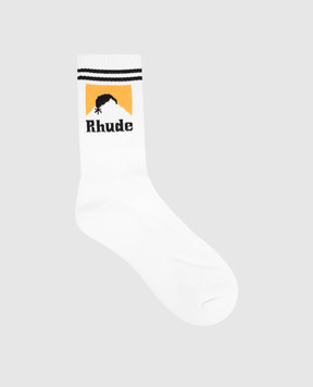 Rhude Белые носки Moonlight с узором логотипа RHPF25SO05750