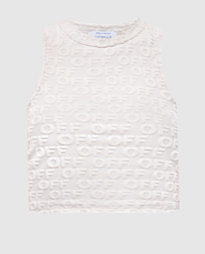 Off-White Бежевый топ в логотип шаблон. OWAD26JS25JER001