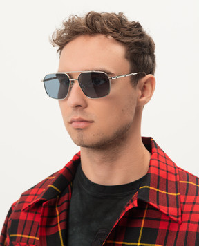 Alexander McQueen Сріблясті сонцезахисні окуляри-авіатори Pilot з логотипом 810714I3330