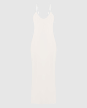 Allude Бежевое платье-комбинация из шелка 24284004