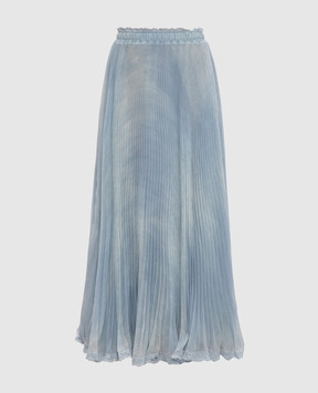 Ermanno Scervino Блакитна спідниця міді з мереживом D462O330RWK
