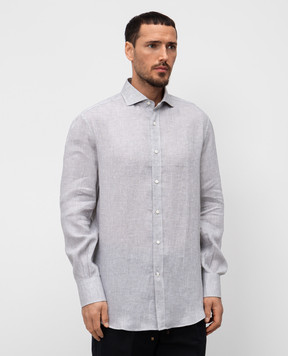 Brunello Cucinelli Сіра сорочка з льону MM6840028