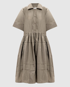 Jil Sander Зелена сукня-сорочка з оборками J02CT0493J70005