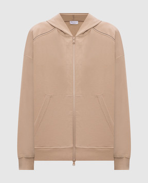 Brunello Cucinelli Бежевая спортивная куртка с цепочкой мониль MH827FB706