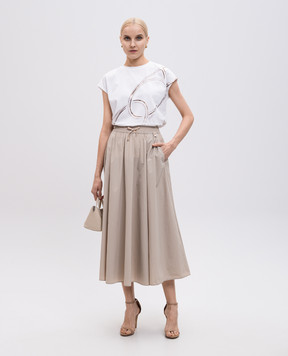 Herno Бежева спідниця міді з логотипом GN000007D12431SZ