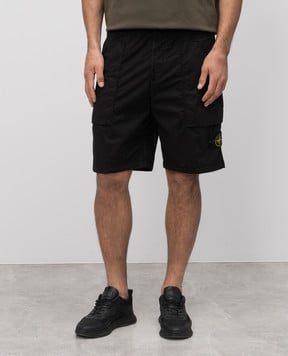 Stone Island Черные шорты с логотипом K1S15L100009S0003