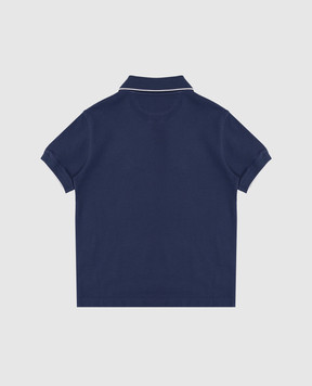 Brunello Cucinelli Дитяче синє поло з емблемою логотипа BE854T315C