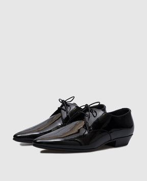 Saint Laurent Черные кожаные лакированные дерби 582020