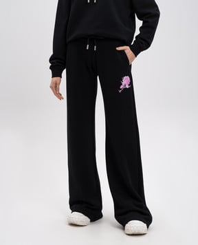Off-White Черные спортивные брюки с логотипом OWCH022S25FLE001