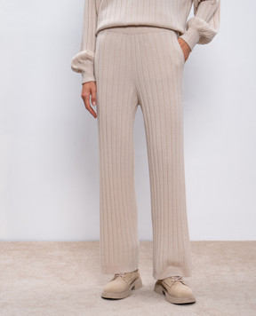 Brunello Cucinelli Бежеві штани з кашеміру M12193499