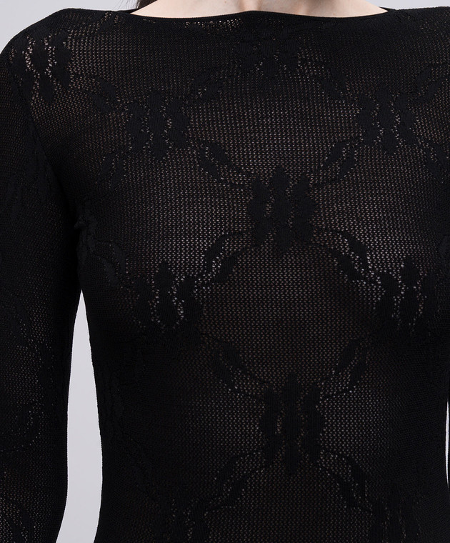 Victoria Beckham Черный боди с открытой спиной в узоре 1225KTP006367A изображение 5