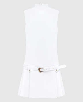Versace Jeans Couture Біла сукня міні з защипами 76HAO924N0103
