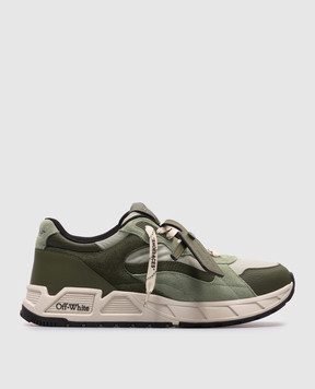 Off-White Зелені комбіновані кросівки Kick Off OMIA289S25LEA001