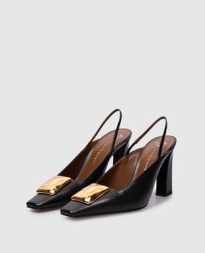 Giuseppe Zanotti Чорні шкіряні слінгбеки Brenda E550006