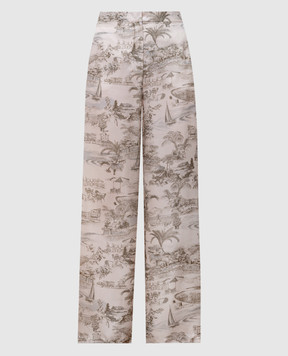 Max Mara Зеленые брюки ZEUS из шелка ZEUS