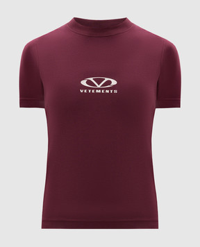 Vetements Бордова футболка з принтом логотипа MA66TR600R