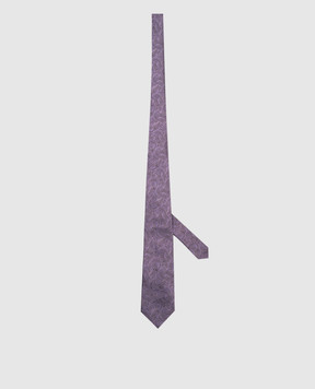 Brunello Cucinelli Фиолетовый галстук из шелка в узор. MR8790018