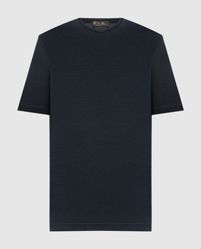 Loro Piana Синяя футболка с шелком FAF6128