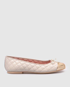 Pretty Ballerinas Детские кожаные бежевые балетки Hermione 41644