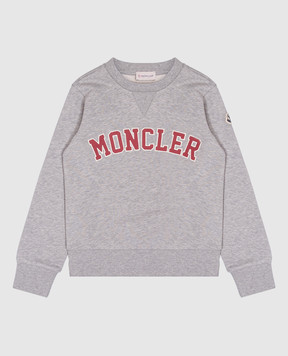 Moncler ENFANT Дитячий сірий меланжевий світшот з логотипом K19548G0000489AKM1214