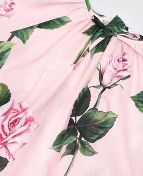 Dolce&Gabbana Детское розовое платье мини в цветочный принт L54DF8HS5TA46