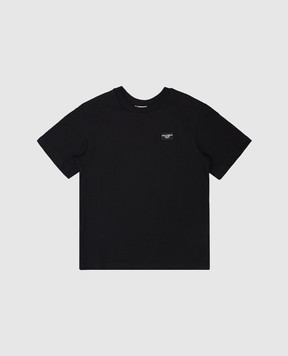 Dolce&Gabbana Дитяча чорна футболка з нашивкою логотипа L4JTBLG7M4S46