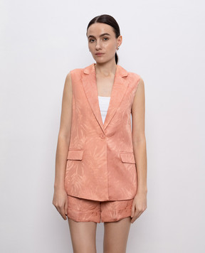 Twinset Розовый жилет с льном 251TT2176