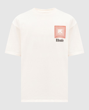 Rhude Бежева футболка з принтом логотипа RHPF25TT03012