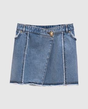 Balmain Голубая джинсовая юбка на запах EF0LA535DF75
