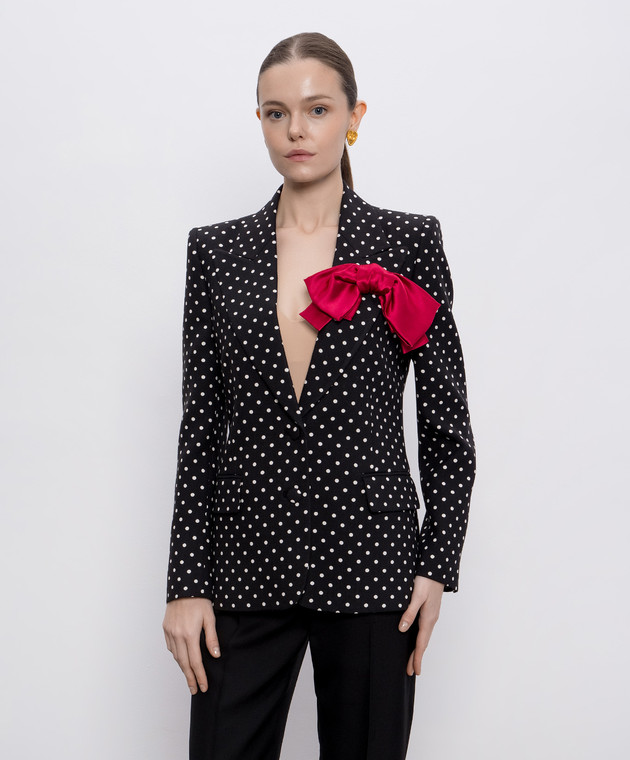Valentino - Черный жакет в горохе с бантом 6B0CE46598S купить в Symbol