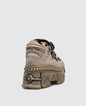 Vetements Бежевые кроссовки на платформе New Rock с нубуком UA66SN100S