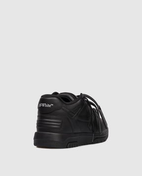 Off-White Чорні шкіряні кросівки Out Of Office M189C9L013