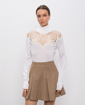 Ermanno Scervino Белый гольф из шерсти с аппликацией D475M319APTQN
