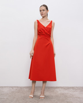 Ermanno Scervino Красное платье миди с драпировкой D462Q328OWQ