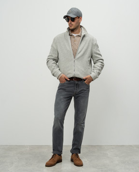 Brunello Cucinelli Коричневый свитер из кашемира в фактурный узор M22707205
