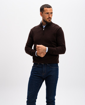 Cashmere&Whiskey Коричневый джемпер из шерсти мериноса 77397