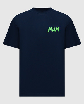 Palm Angels Синяя футболка с принтом логотипа I Am Lost PMAA072S24JER004