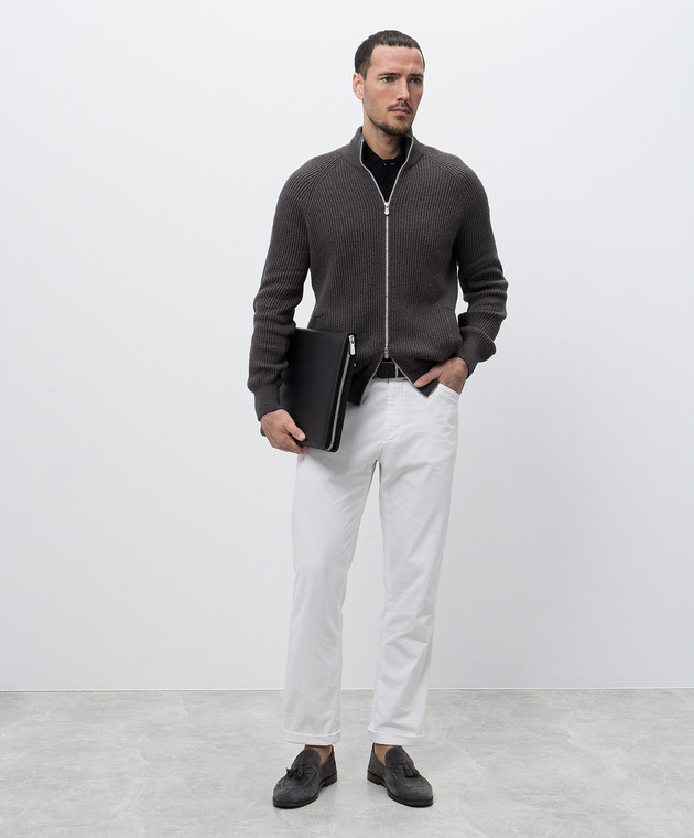 Brunello Cucinelli Черное поло с вышивкой эмблемы ME8549779G изображение 2